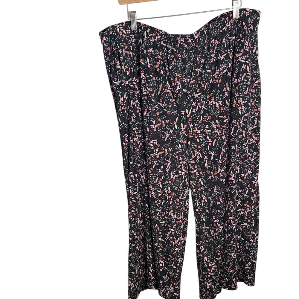 Farmhouse Frocks Floral Pull-on Wide-leg Cozy Lounge Pants W1851 Plus Size 3X